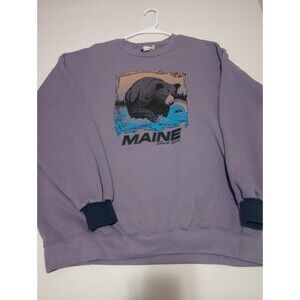 Maine Black Bear Lee Ultrawear Sweatshirt XXL BERG  2002 Vintage Purple Vintage